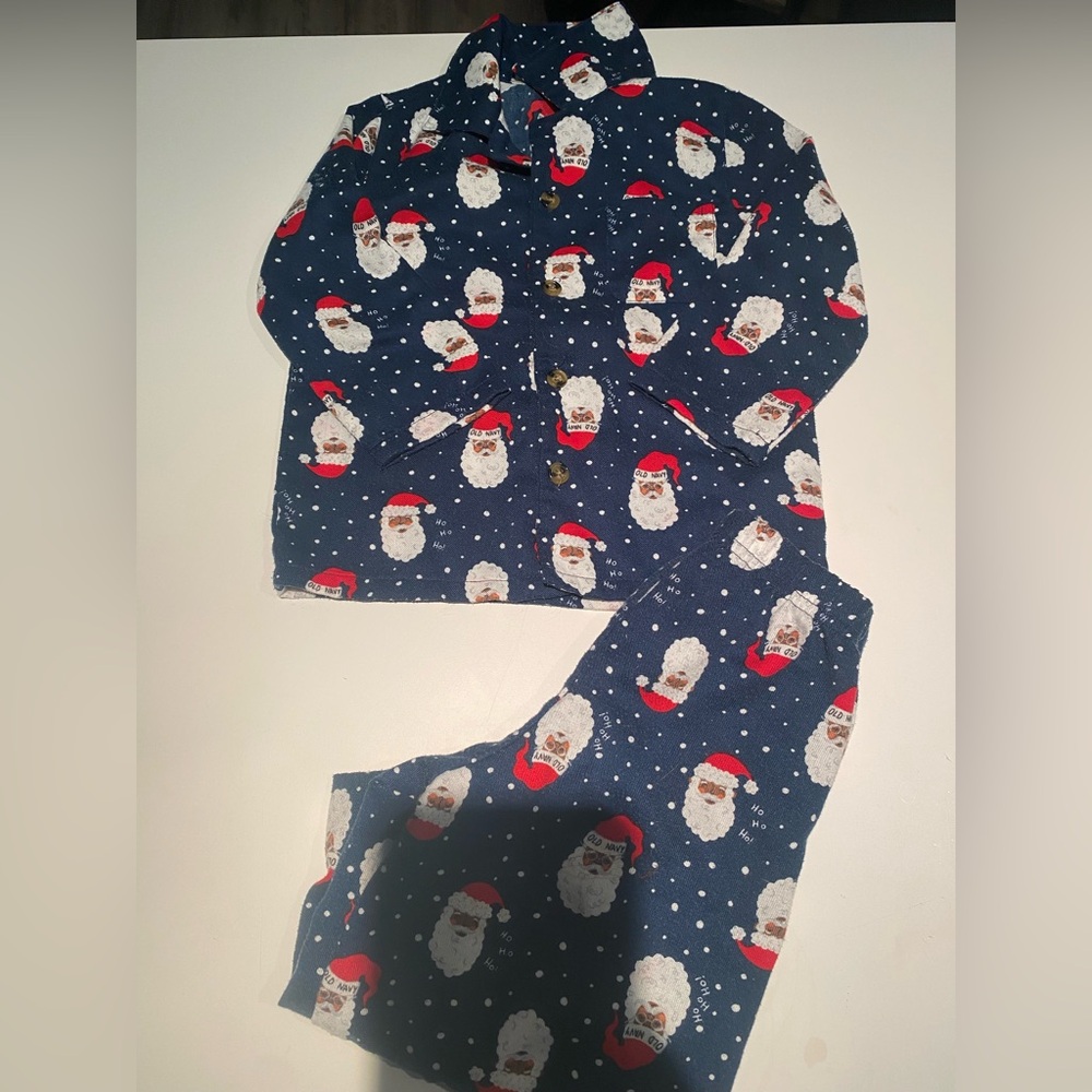 Old Navy Kids Pajama Set - Navy with Santa Print